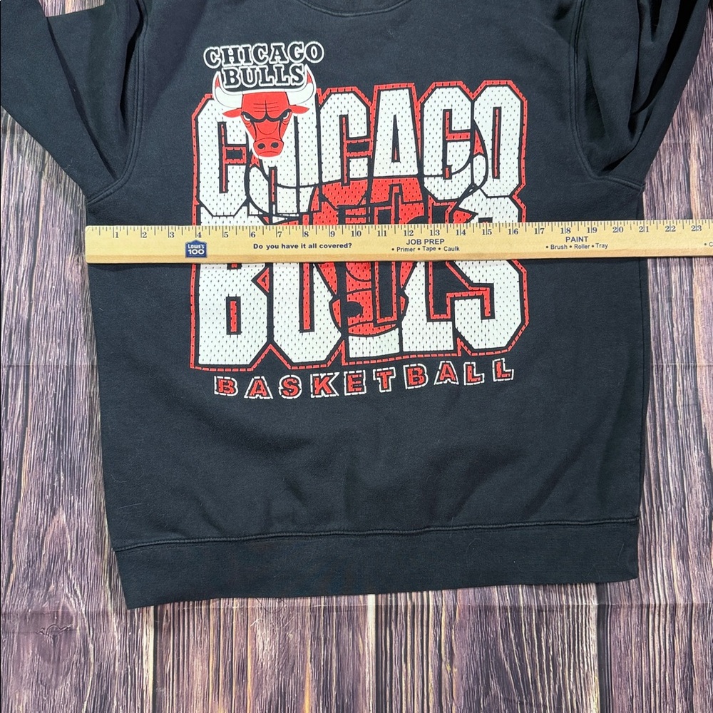 Mitchell Ness Chicago Bulls Basketball Crewneck Sweatshirt Black Vintage NBA M - Picture 6 of 8